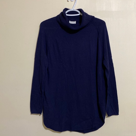 Caslon Turtle Tunic Sweater Navy Peacoat Color Size S - Picture 2 of 12